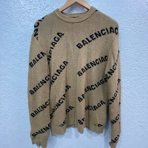 Balenciaga Beige Logo Sweater